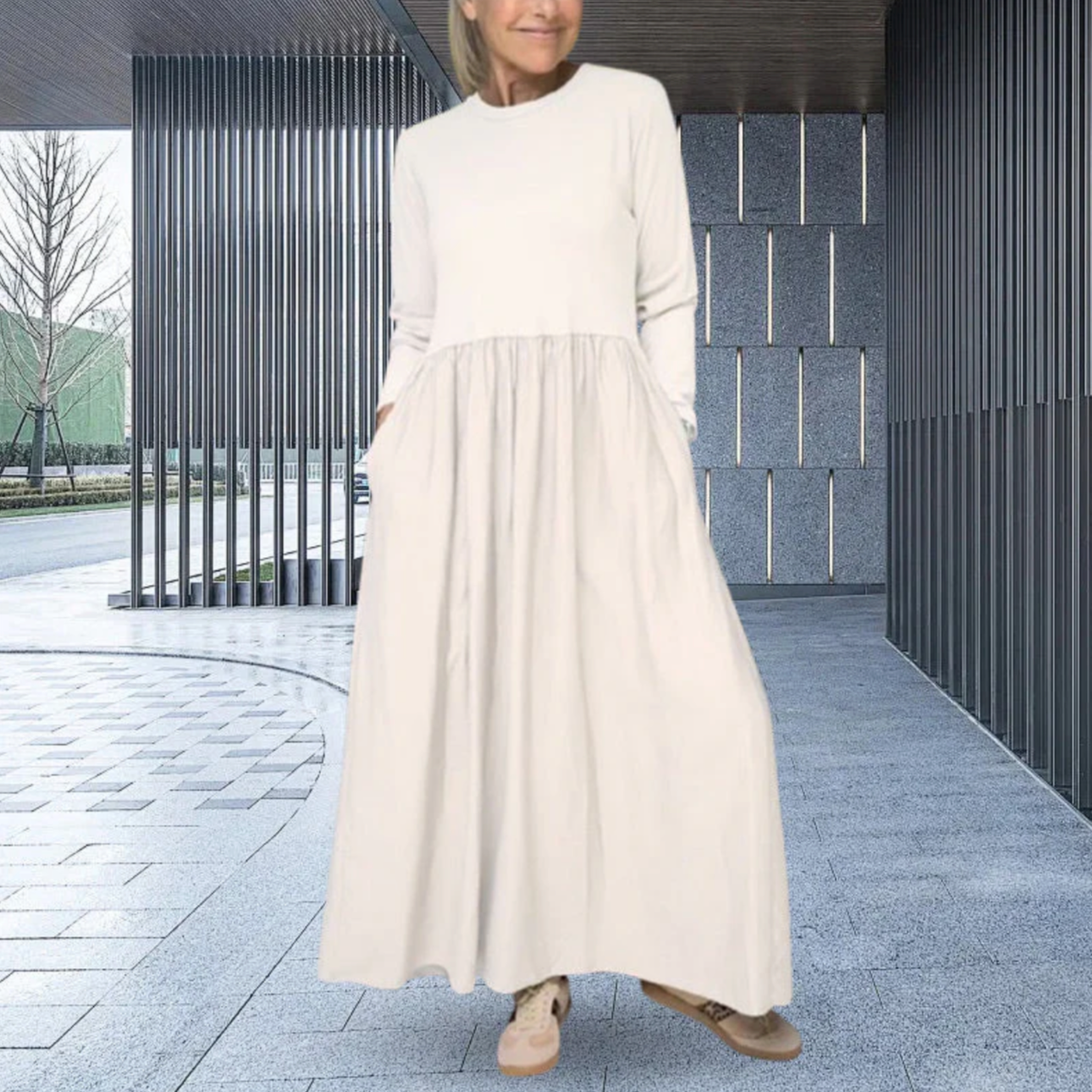 Lea® | Midi-Kleid mit langen Ärmeln für die Übergangszeit