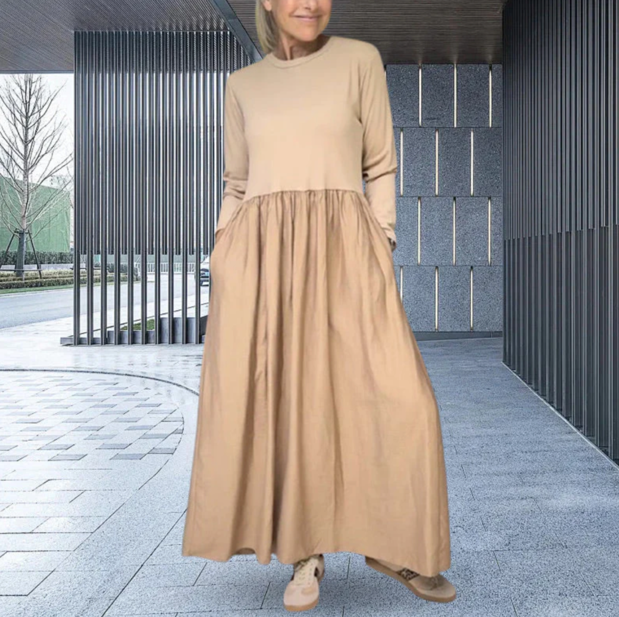 Lea® | Midi-Kleid mit langen Ärmeln für die Übergangszeit